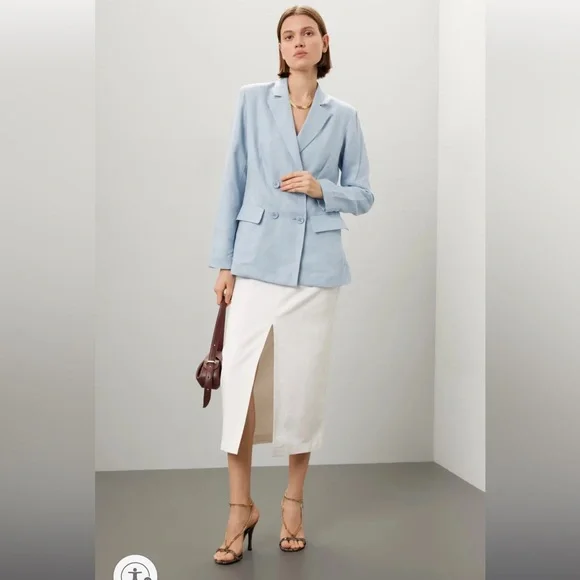 Rosetta Getty x RTR Blue Double Breasted Blazer - Picture 3 of 9